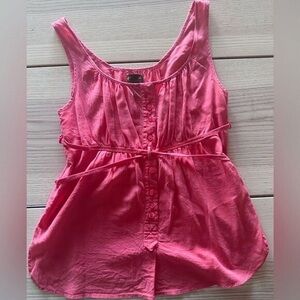Pink Sleeveless Button-Down Top